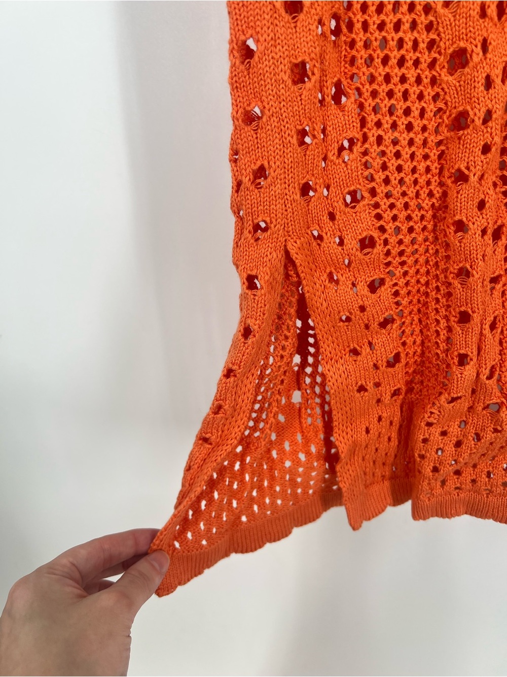 Olive & Oak Orange Crochet 2PC Halter & Maxi Skirt Set Size S NWT - Picture 9 of 13